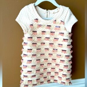 Baby Sara by Sara Sara Little Girls Dress Size 4T Cream Quilted Fringe Dress